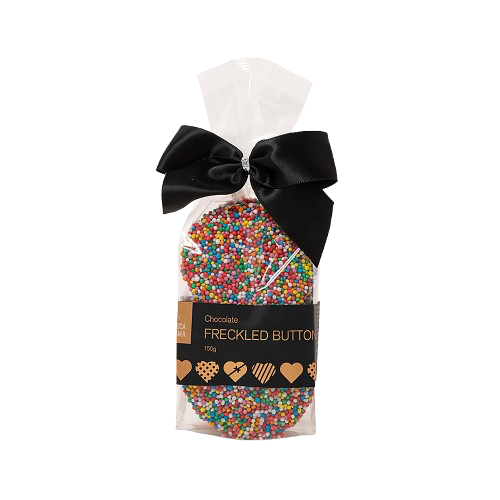 Chocolate Freckled Button 150g Black Ribbon