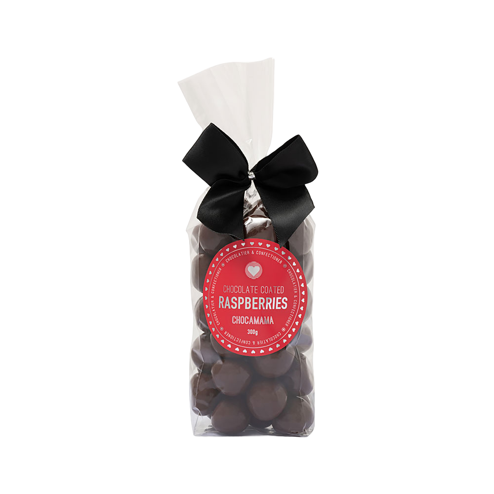 Dark Chocolate Raspberries 300g