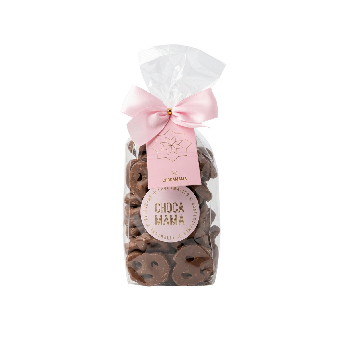 Milk Choc Pretzels 225g Pink Ribbon