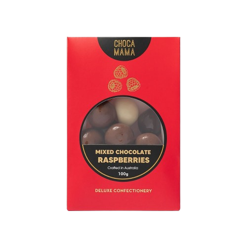 Mixed Chocolate Raspberries 100g