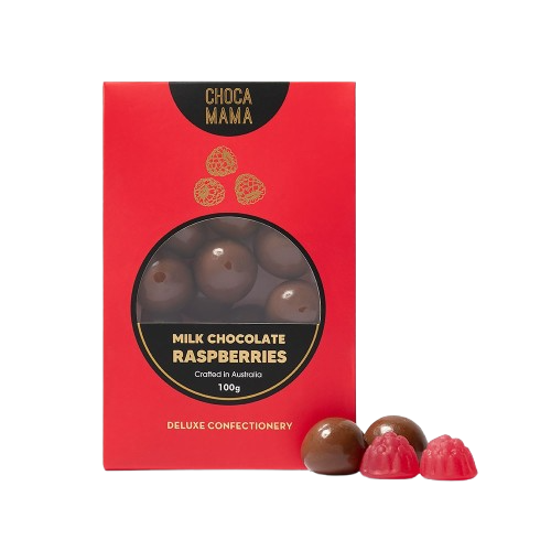 Milk Chocolate Raspberries 100g