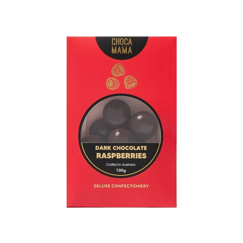 Dark Chocolate Raspberries 100g