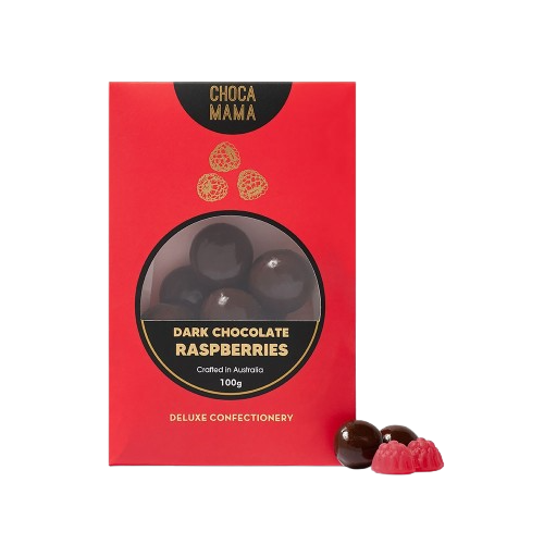 Dark Chocolate Raspberries 100g