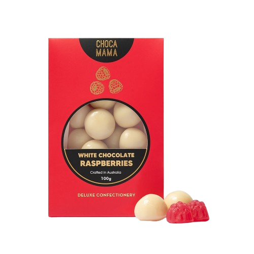 White Chocolate Raspberries 100g